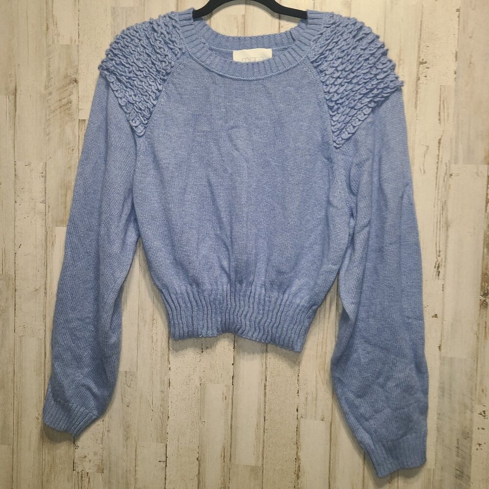 Anthropologie Mare Mare women M Sweater Pullover Ruffle shoulder crop